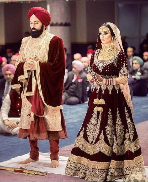 Dark Maroon Bridal Lehenga Choli Chunri Designer Wedding Lengha Velvet  Shawl | eBay