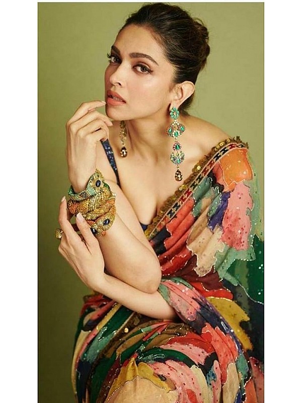Deepika Padukone wears a multicoloured Sabyasachi sari at Chhapaak  promotions | VOGUE India