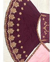 Purple banglory silk embroidered wedding lehenga choli