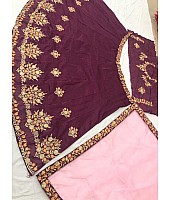 Purple banglory silk embroidered wedding lehenga choli