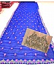 Royal blue georgette designer embroidered saree for wedding function