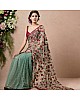 Sea green net sequence and embroidery worked wedding saree 