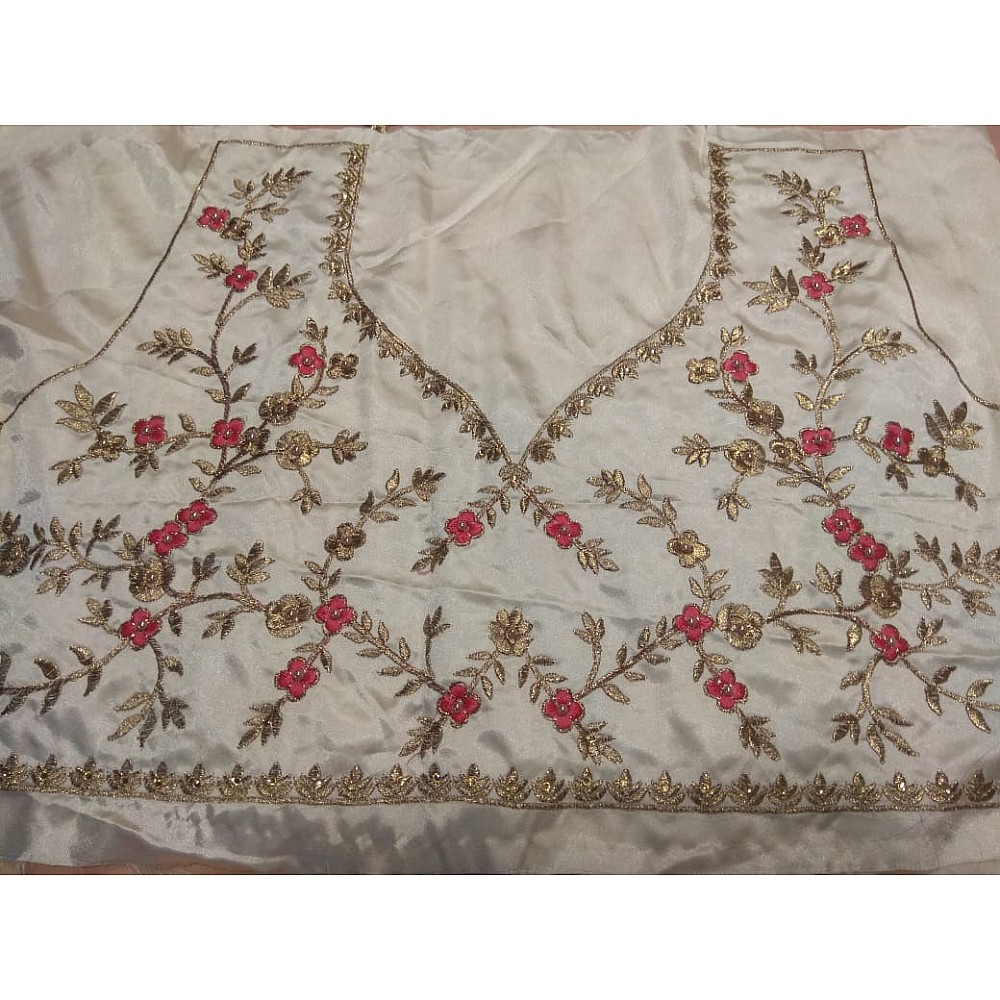 Off white kumkum silk designer embroidered wedding lehenga choli