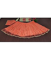 Orange soft net embroidered wedding lehenga choli