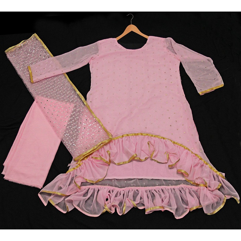 Baby pink georgette salwar suit