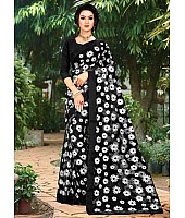 Black mono net white threadworked beautiful saree