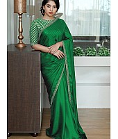 Green two tone silk partywear saree