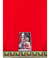 Red bember georgette designer embroidered saree