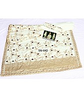 White georgette designer embroidered wedding saree