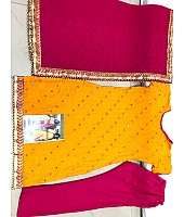 Yellow rayon cotton festive salwar suit
