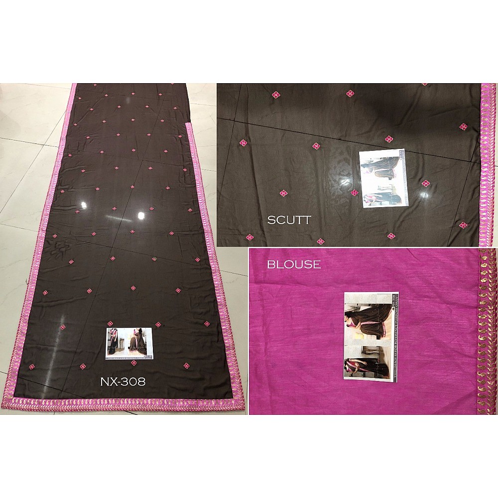 Black georgette beautiful embroidered partywear saree