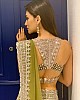 kriti sanon pista green thread and sequence work saree with designer blouse
