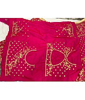 Magenta pink petan silk designer embroidered wedding lehengha