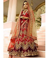 multicolored nylon silk heavy embroidered bridal lehenga