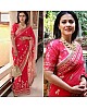 Red georgette embroidered bollywood saree