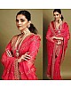 Red pure georgette embroidered bollywood stylist wedding saree