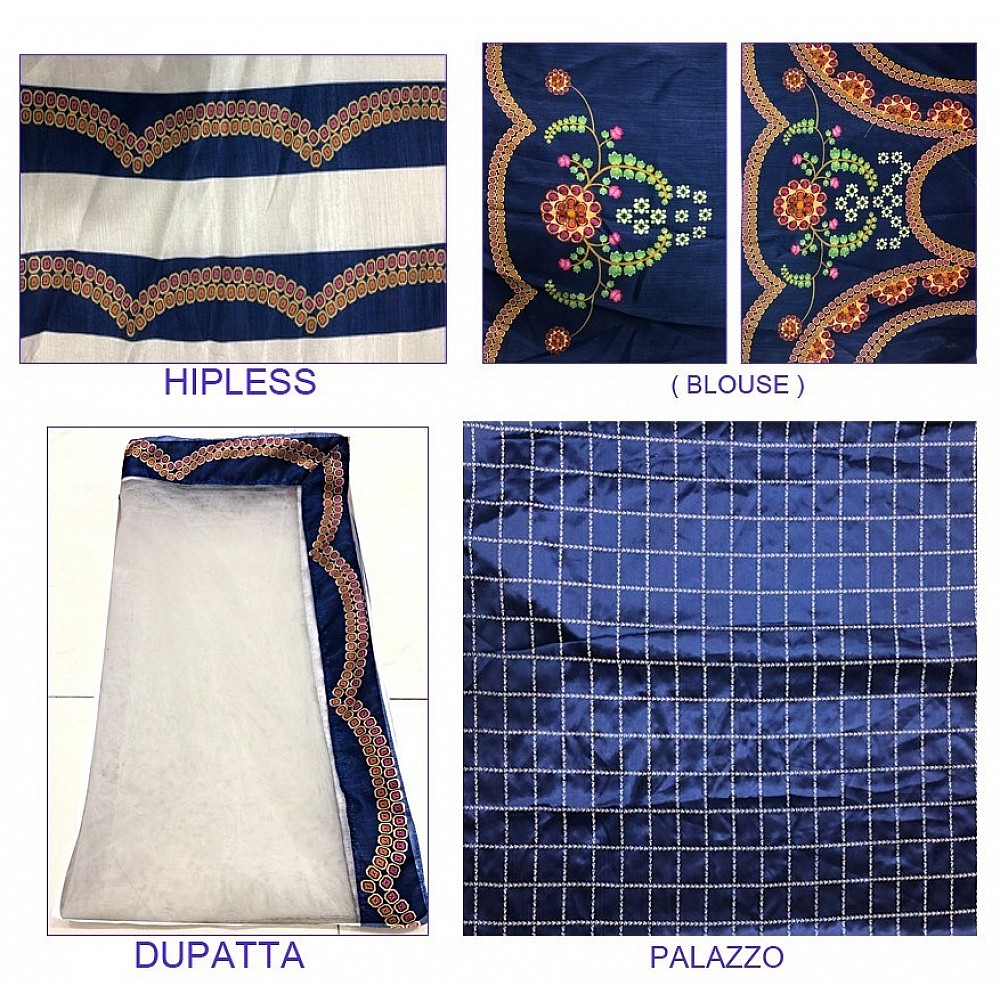 Sara ali khan stylist blue crepe silk embroidered plazzo suit