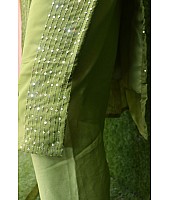 Neon green thread and sequence work salwar suit
