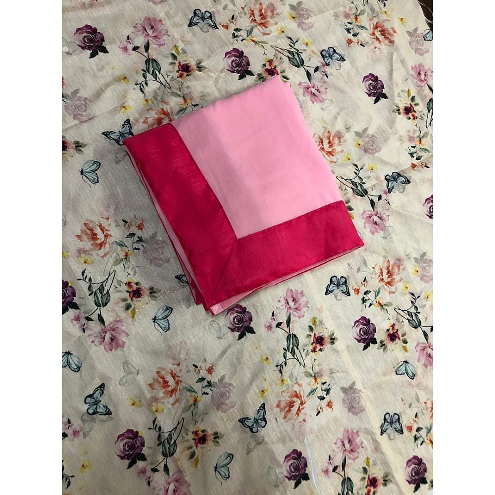 baby pink georgette partywear saree