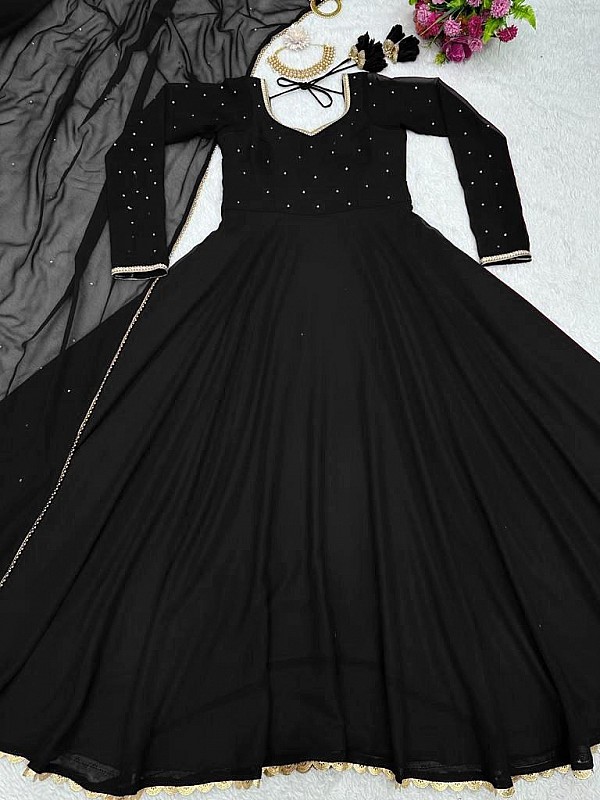 Party wear Black Long Indo Western gown at Rs.2500/Piece in allahabad offer  by Krishna Readymade Collection