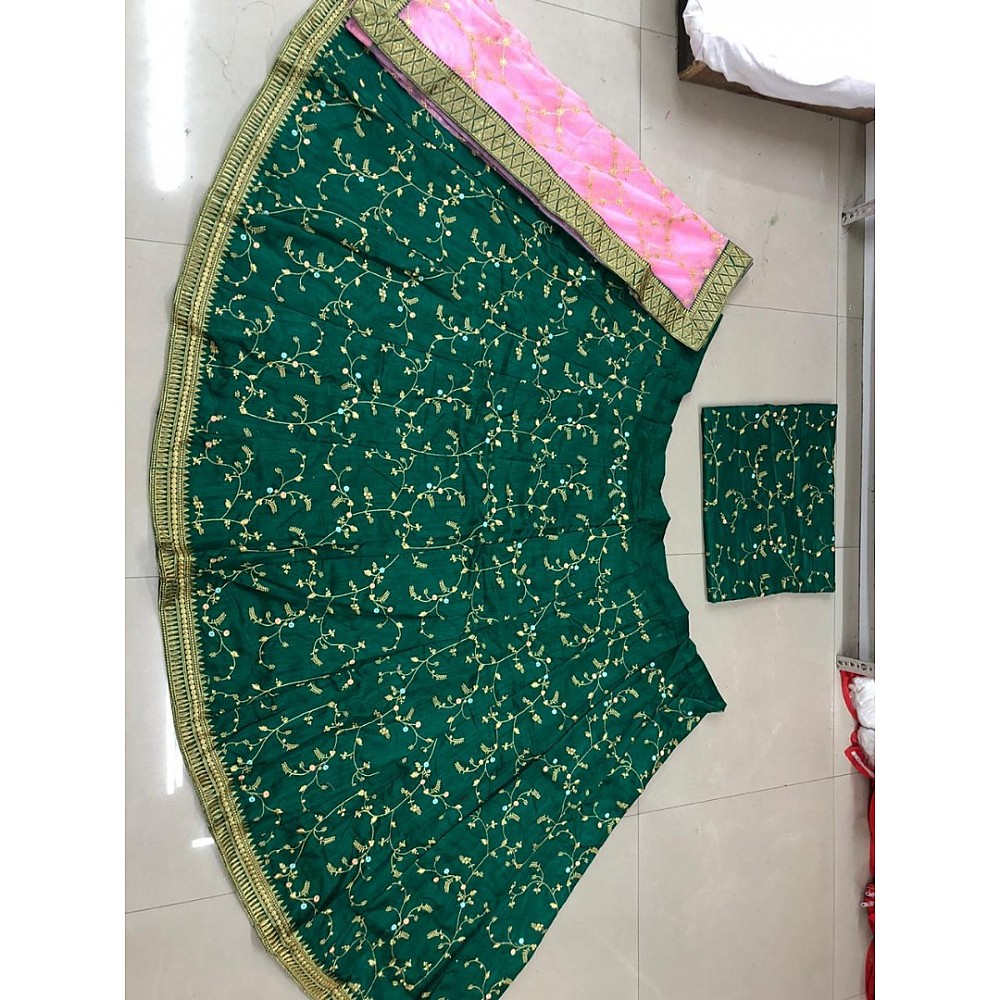 Green banglory silk embroidered wedding lehenga choli