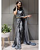 Grey booming silk ready to wear saree