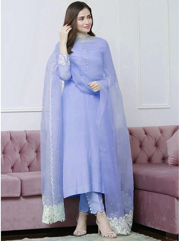 Purple - Chiffon - Salwar Kameez: Buy Designer Indian Suits for Women  Online | Utsav Fashion