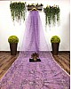 Light purple floral printed organza saree