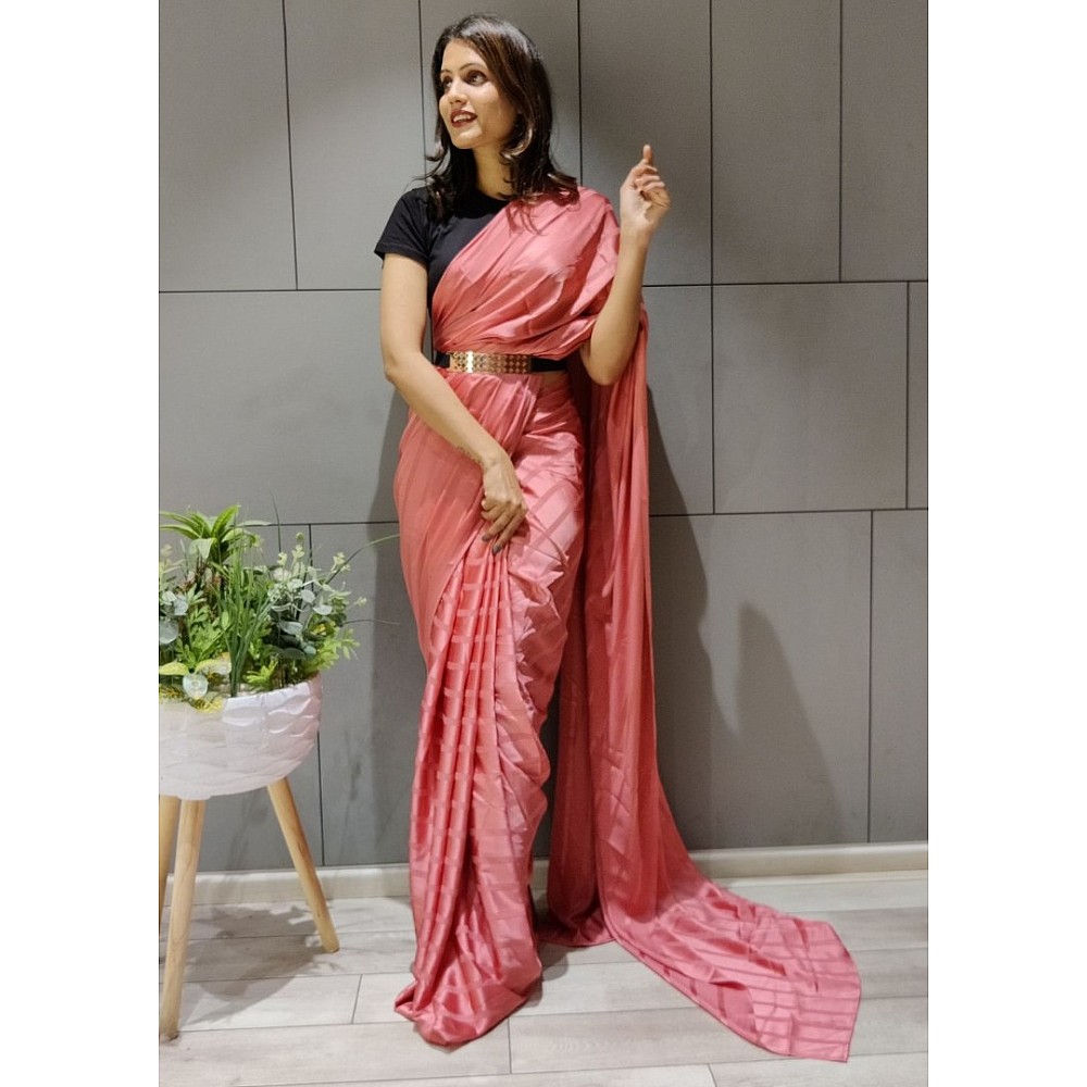 Magento red booming silk ready to wear saree