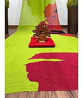 Multicolor georgette printed pleated saree
