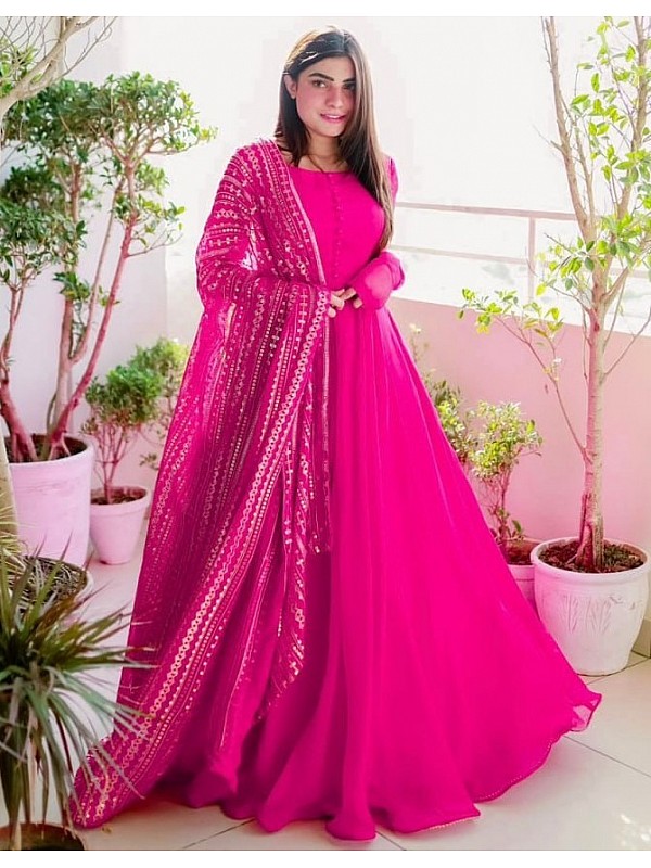Casual Wear Plain Long Anarkali Suit at Rs 600 in Greater Noida | ID:  18011925897