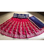Pink tapeta silk heavy thread embroidered beautiful lehengha choli