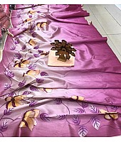 purple multi shaded zarna silk printed saree