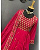 Red georgette embroidered long anarkali suit