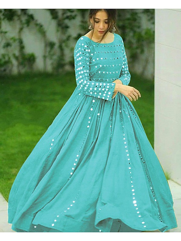 Sky Blue Colour Latest Party Wear Gown 2022|Wedding Reception Gown