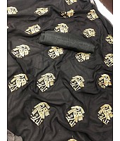 Black georgette embroidered saree