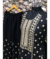 Palazzo Suits : Black georgette heavy embroidered bollywood ...