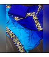Party Wear Sarees : blue rangoli silk embroidered border ...