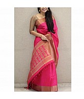 Fabulous Pink Printed Wedding Saree