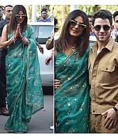 Green tissue net embroidered bollywood saree