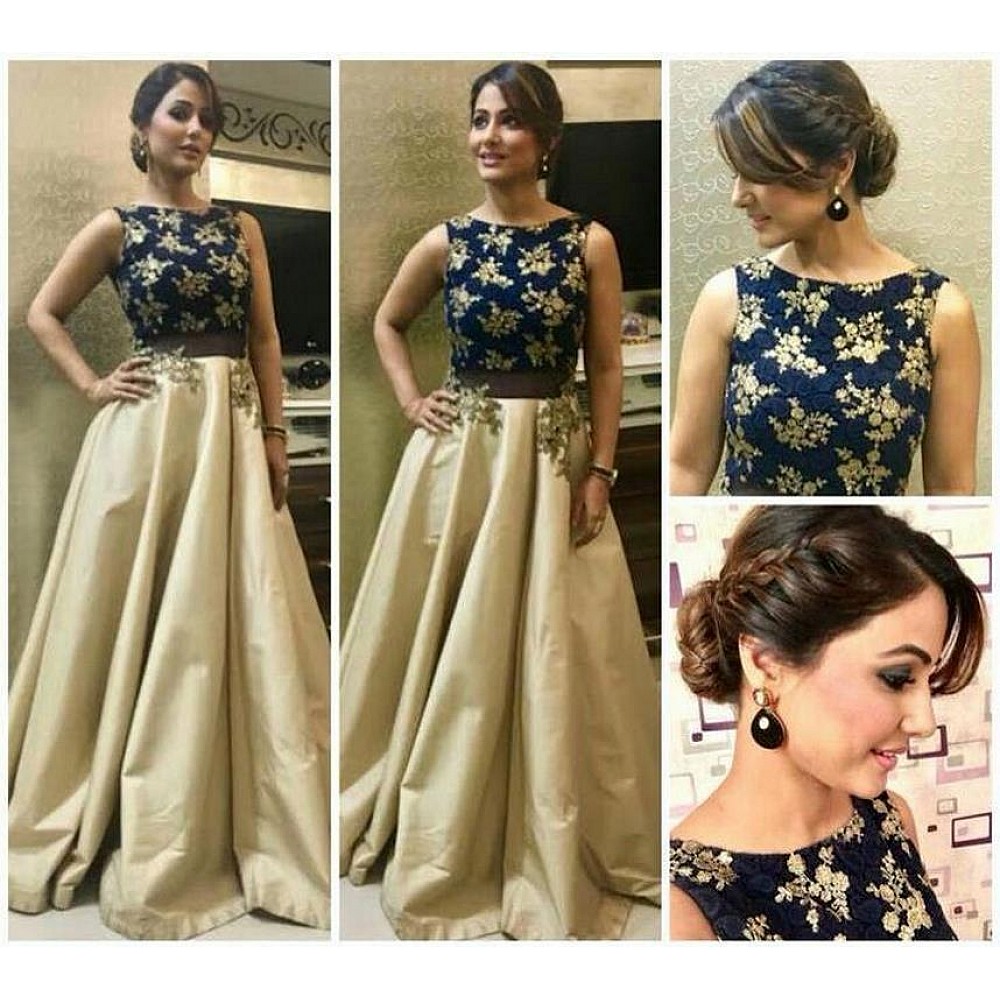 Stylist Golden embroidered Party wear lehenga