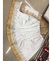 white tapeta silk bollywood style ceremonial lehenga