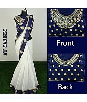 Chanderi cotton silk beautiful embroidered border saree with heavy blouse