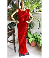 Beautiful georgette sequence work border partywear saree