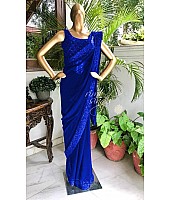 Beautiful georgette sequence work border partywear saree