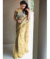 Beautiful organza net partywear saree with sequence work blouse