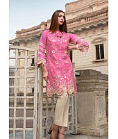 Pink heavy rangoli silk embroidery and cut work salwar suit