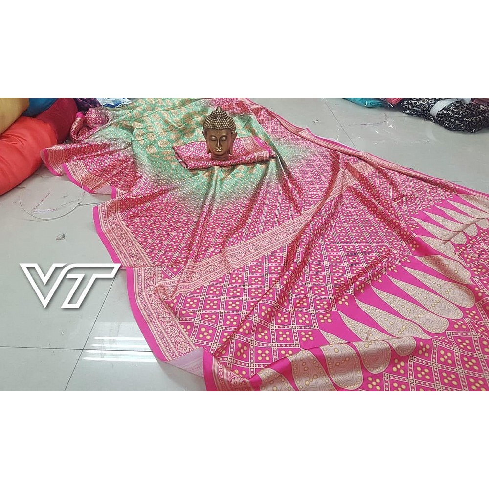 alia bhatt multicolor designer digital printed satin saree