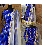Blue heavy banarasi silk ceremonial lehenga  choli