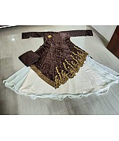 designer embroidered gown style indowestern lehenga